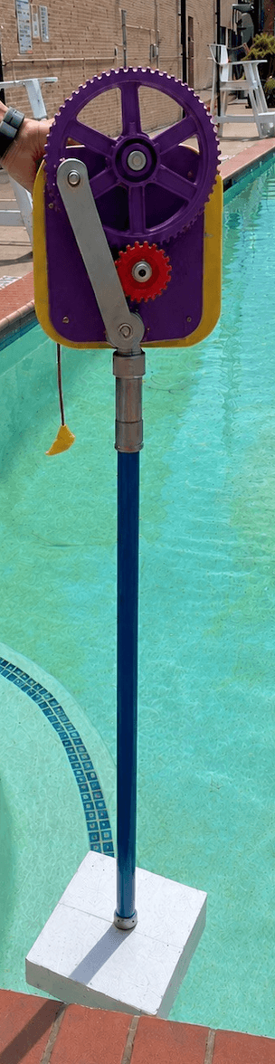 Front view of the finalized wave energy converter mechanism