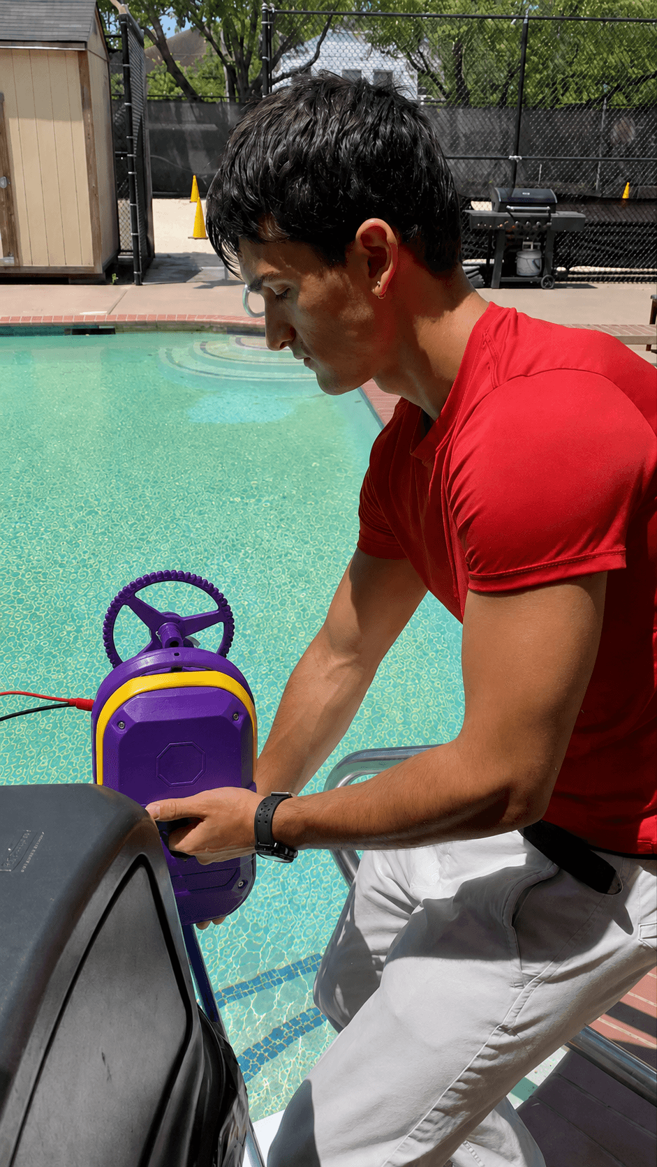Wave energy converter prototype during pool testing